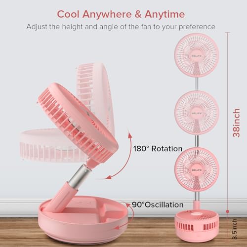 Portable Rechargeable Oscillating USB Desk Floor Fan T9939