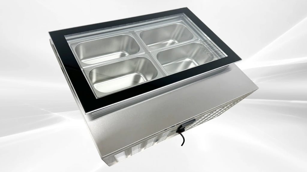 4 pan Countertop Gelato Ice Cream Display V74362