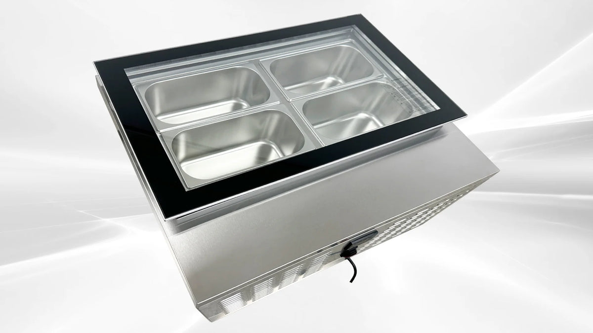 4 pan Countertop Gelato Ice Cream Display V74362