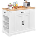 White Wooden Kitchen Island Storage Cabinet with Drawer R780657