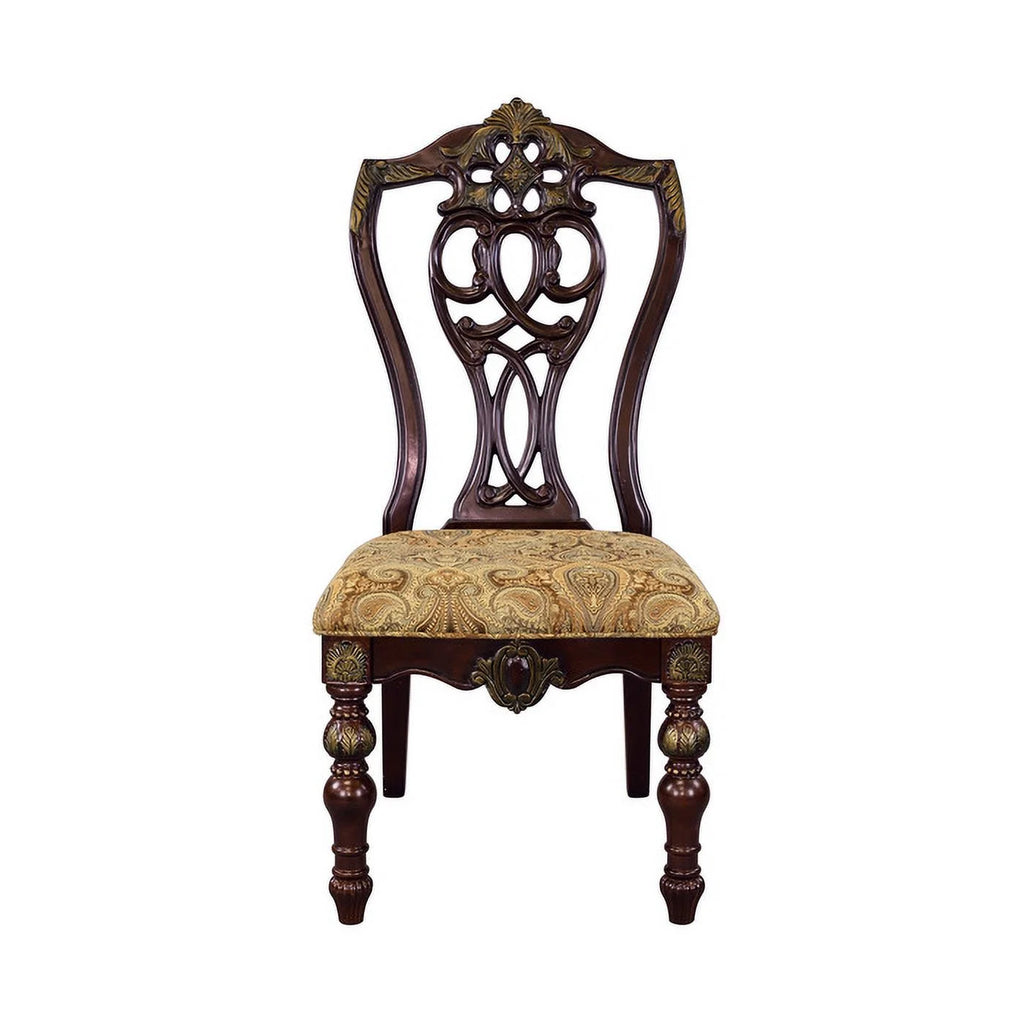 Fabric Upholstered Wooden Side Chair Set of 2 Z4757