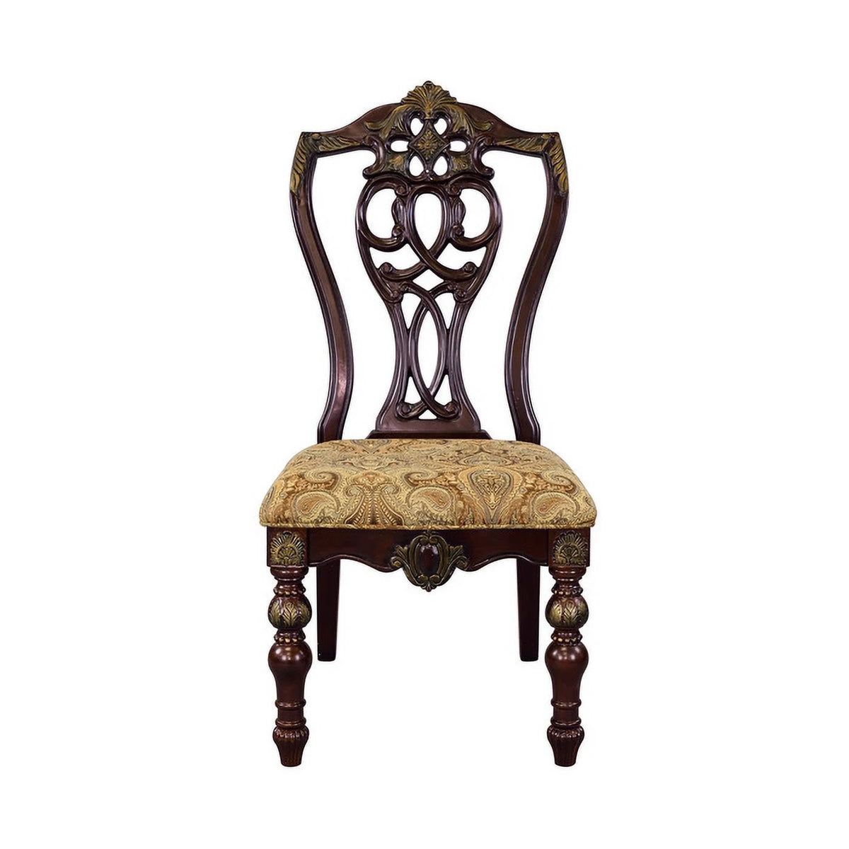 Fabric Upholstered Wooden Side Chair Set of 2 Z4757