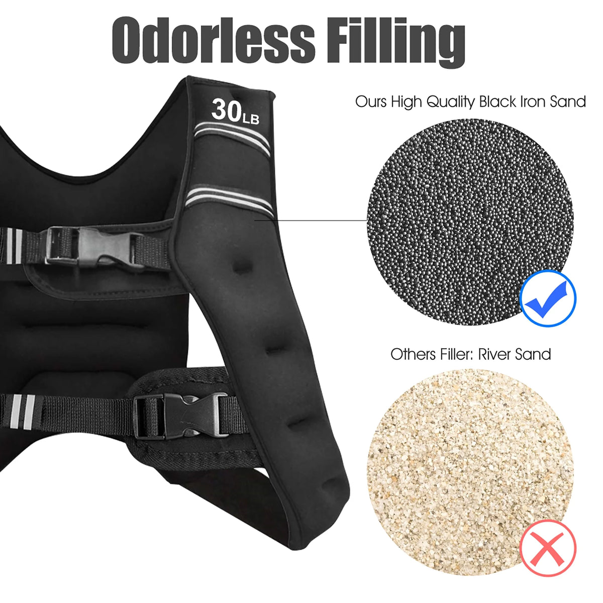 30LBS Adjustable Weighted Vest P3277