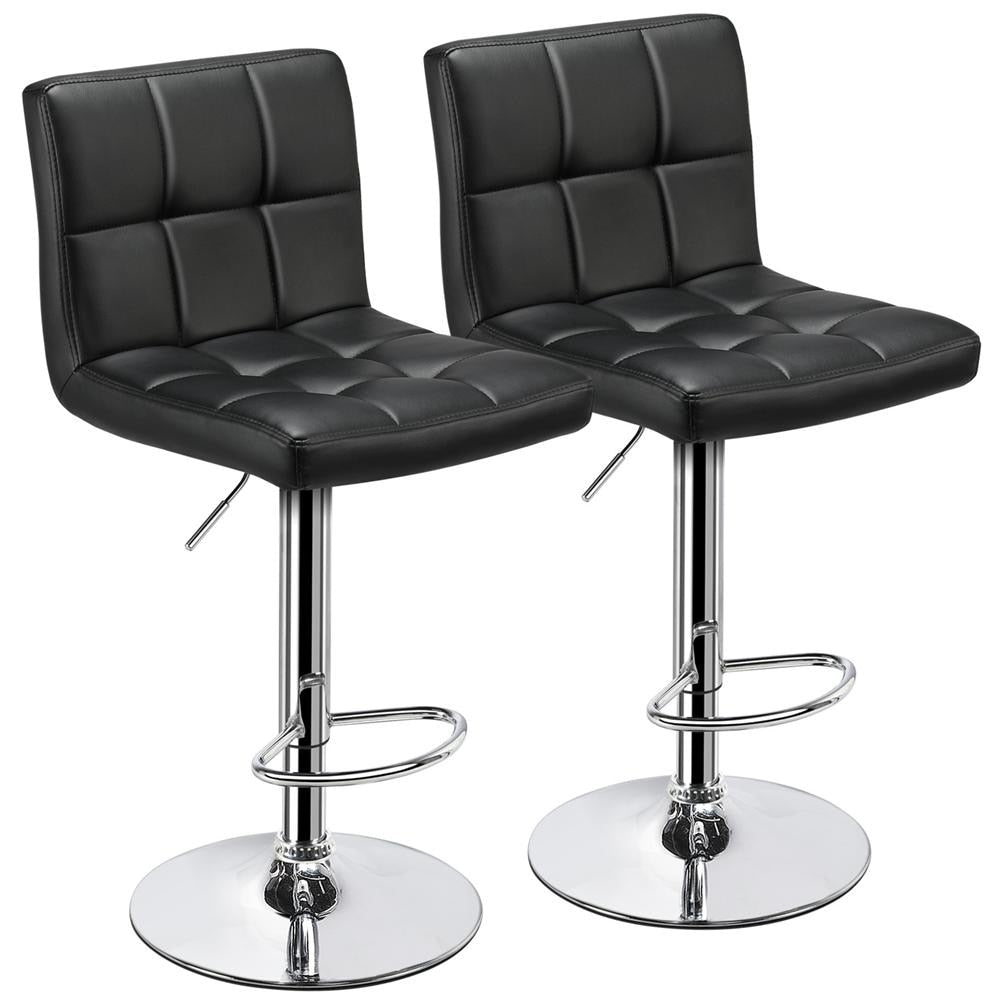 Red Faux Leather Swivel Bar Chairs P380166