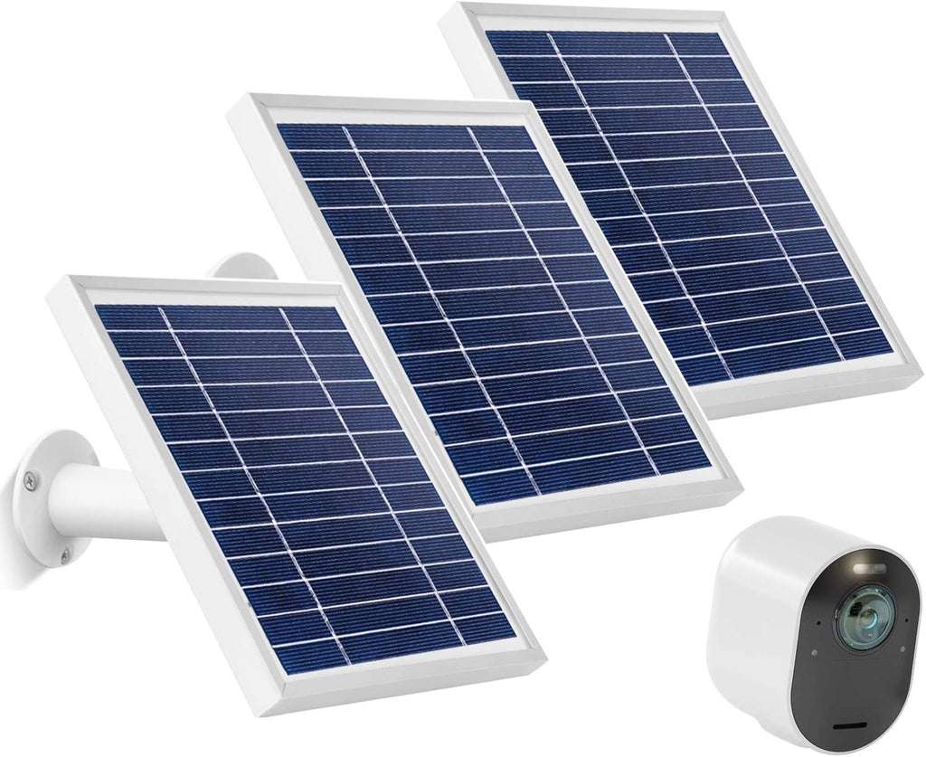 3 Pack Black 6V Solar Panel with 11ft Waterproof Magnetic Power Cable and Adjustable Mount J911