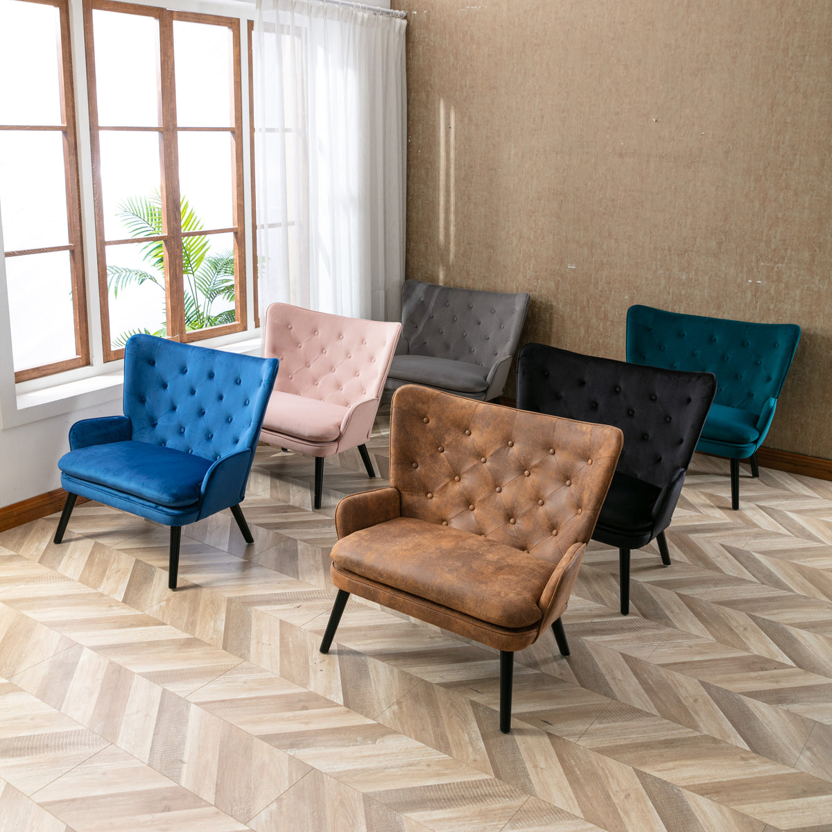 High Back Fabric Accent Chair Z86363