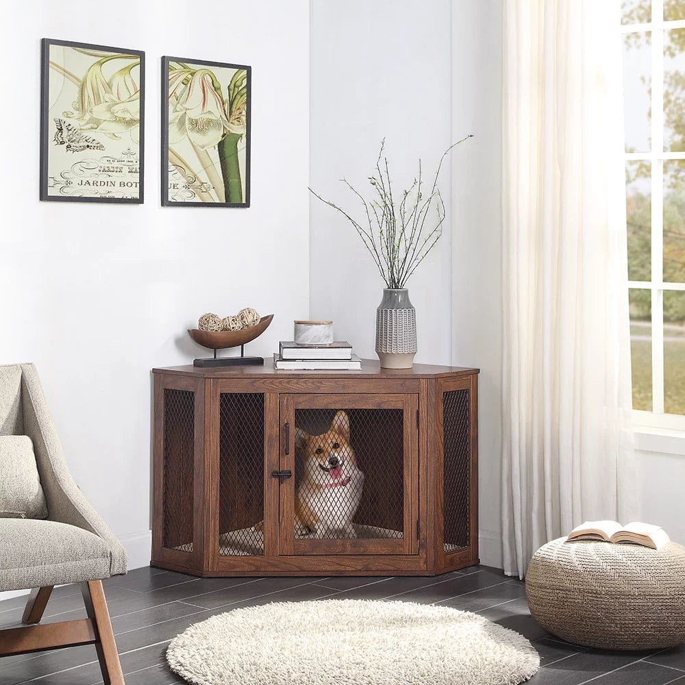 Corner Dog Crate with Cushion A375