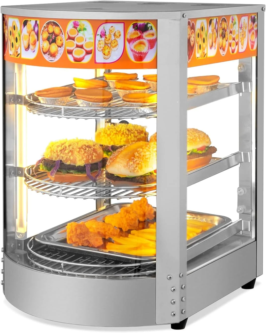 3-Tier Food Warmer Display Case with LED Lighting Y564470