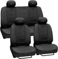Black Premium Leatherette Car Seat Cover, Front & Rear Set, Pack of 2 X8626