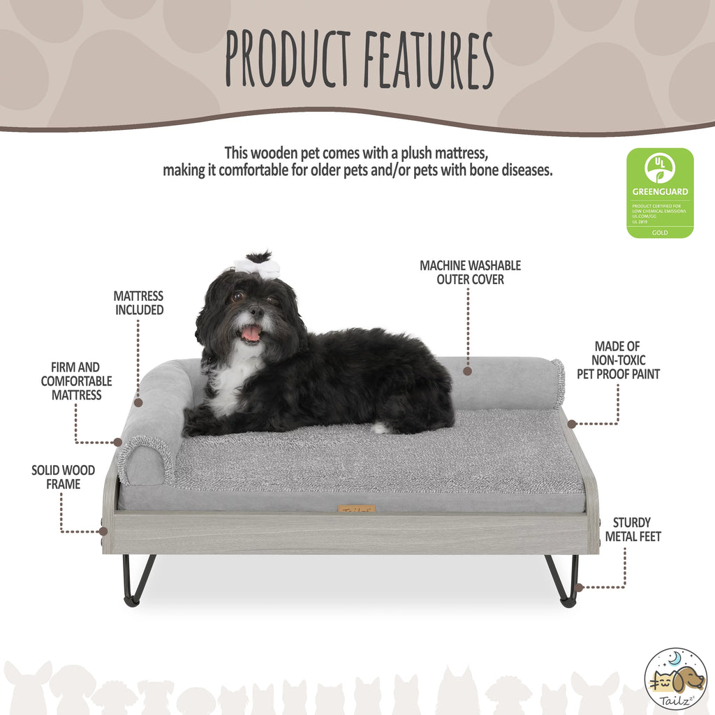 Wooden Pet Bed with Mattress B470888