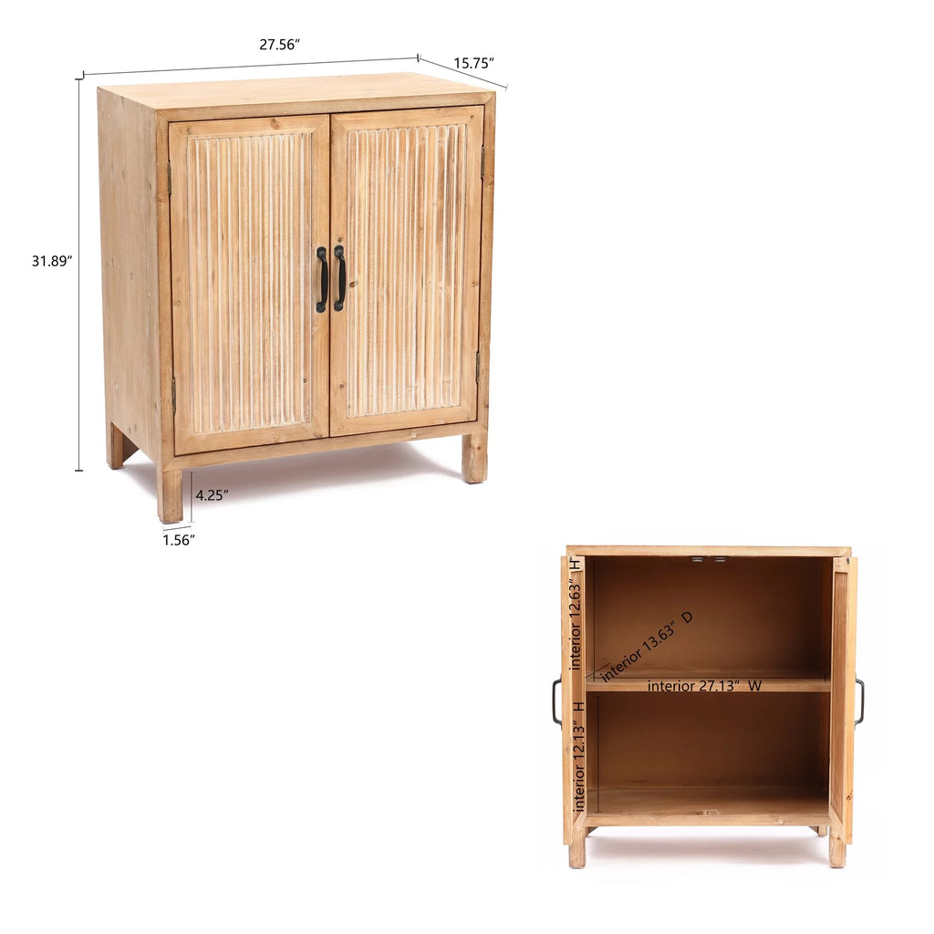 Natural Wood 2-Door Storage Cabinet P86539