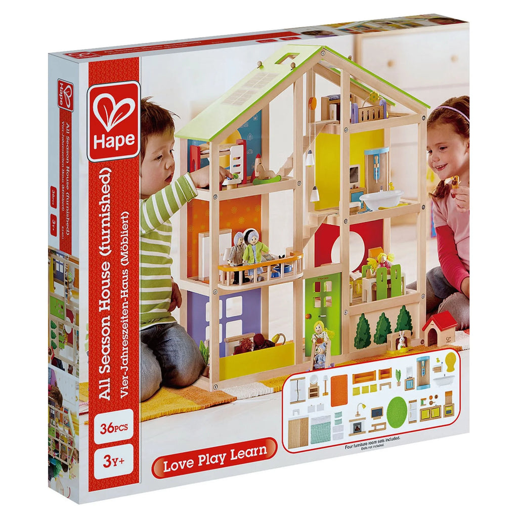 Wooden Furnished Dollhouse Playset Y1482